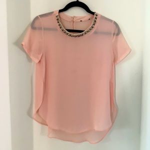 Pink sheer top